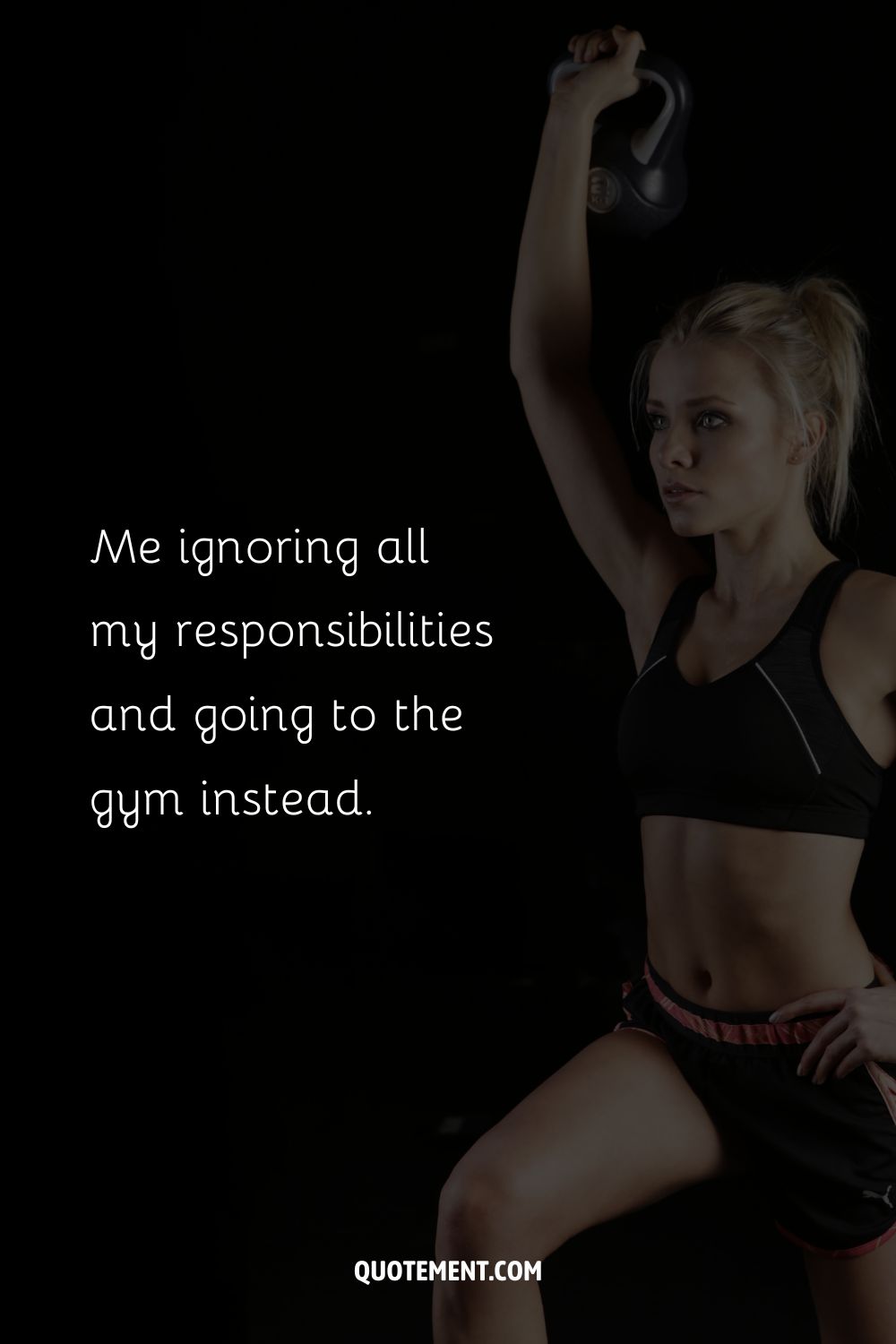 image of a girl working out representing gym quote for women