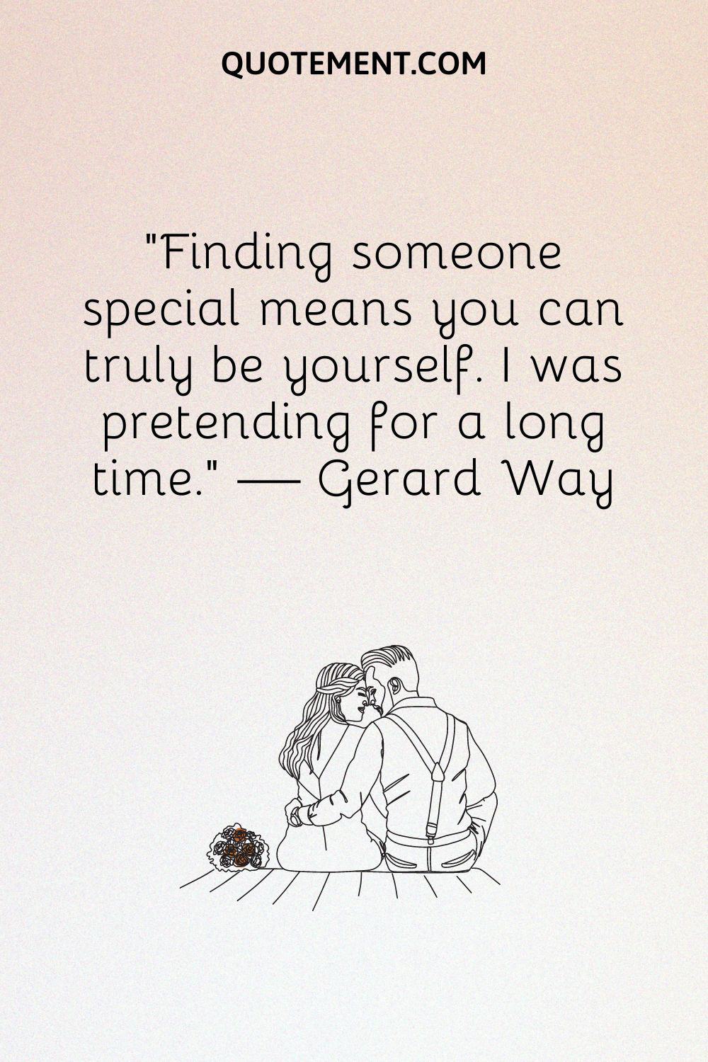 man hugging woman illustration representing finding someone special quote