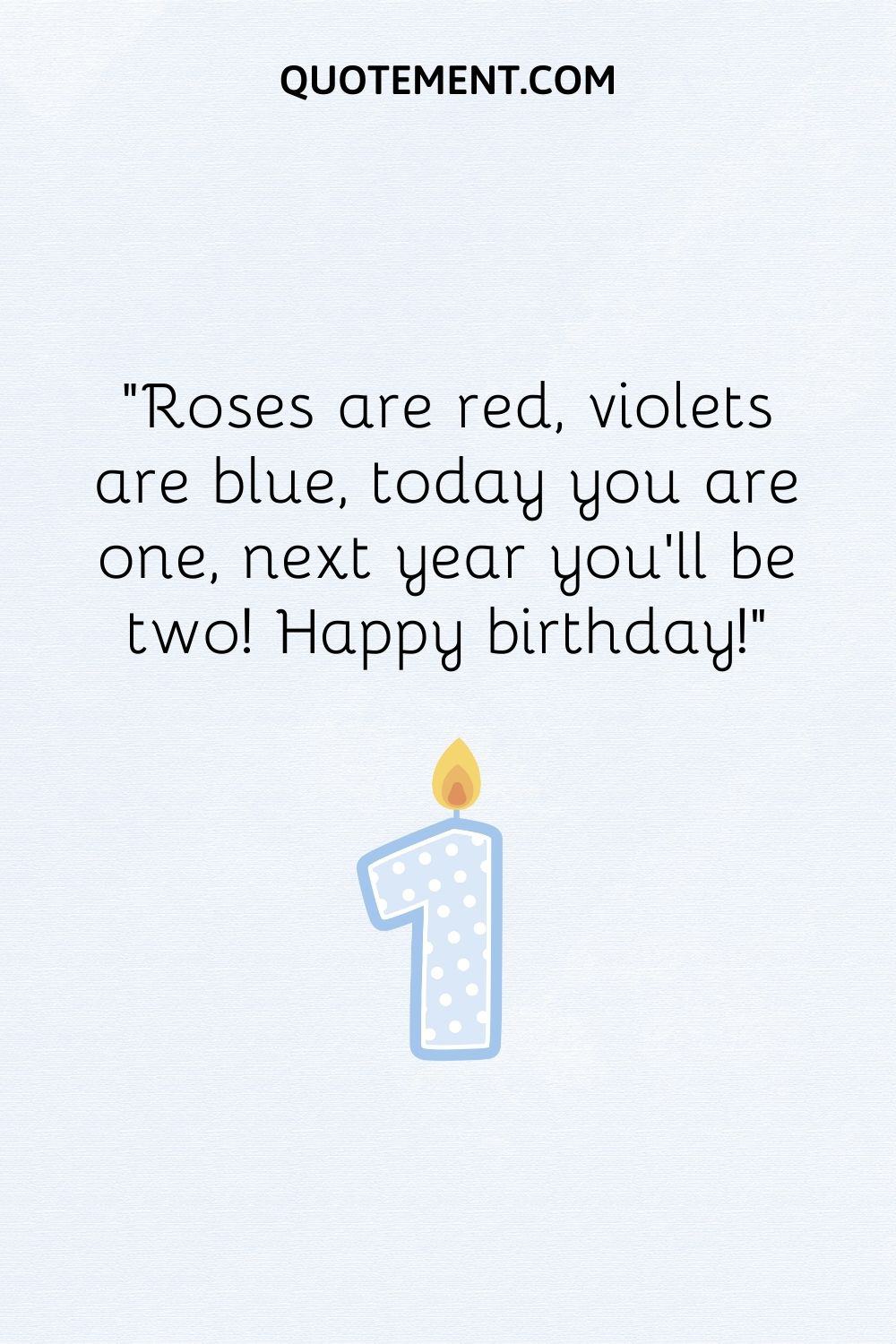 number one illustration representing happy 1st birthday wish