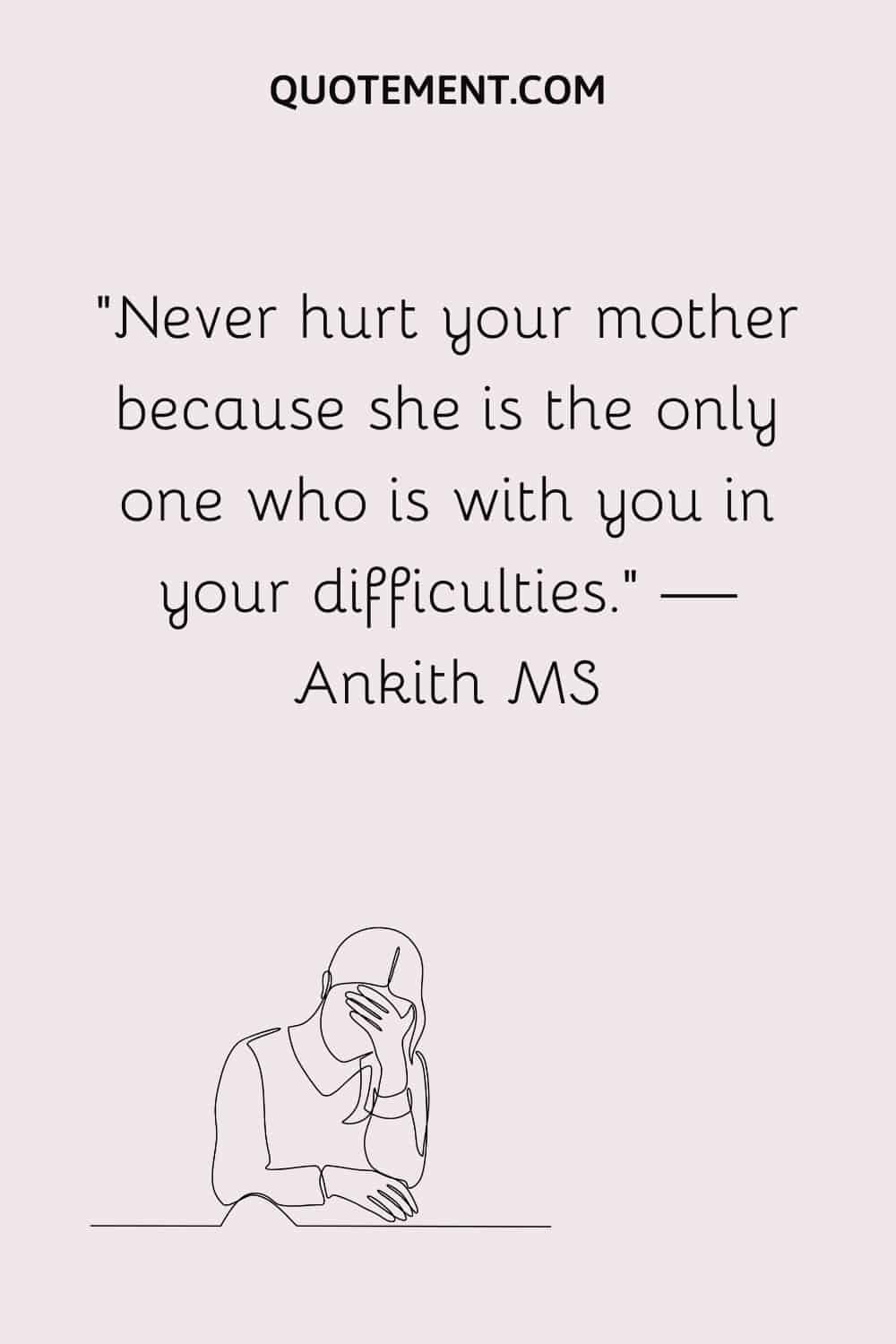 sad woman image representing hurt mother quote