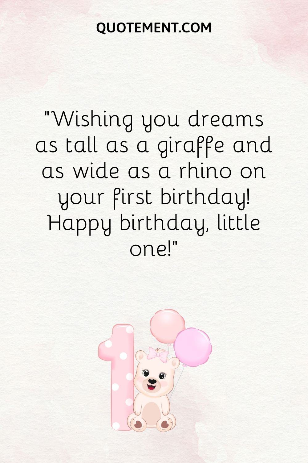teddy bear illustration representing happy birthday little girl wish