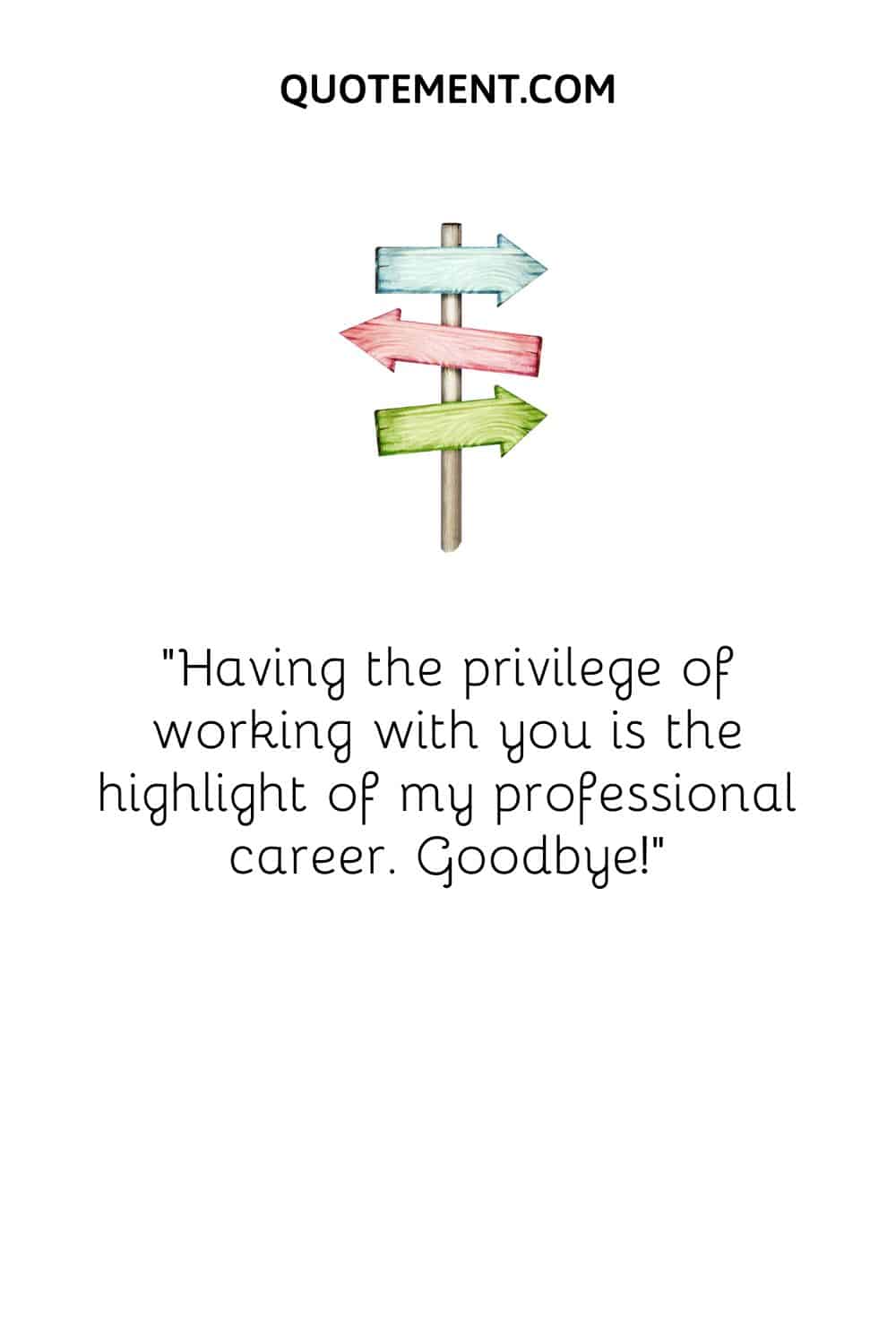 Having the privilege of working with you is the highlight of my professional career. Goodbye!