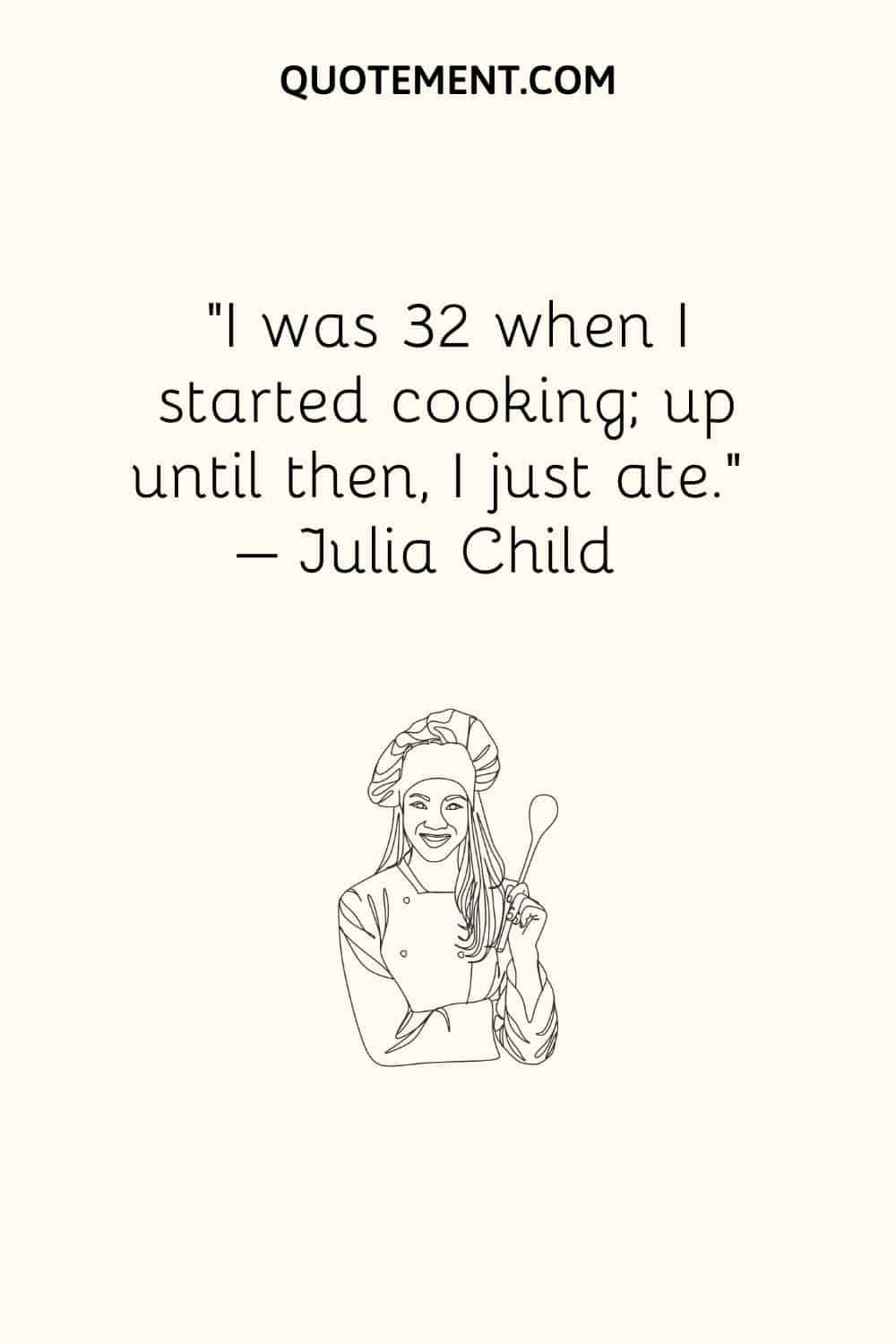 Illustration of a funny and cute cooking quote.