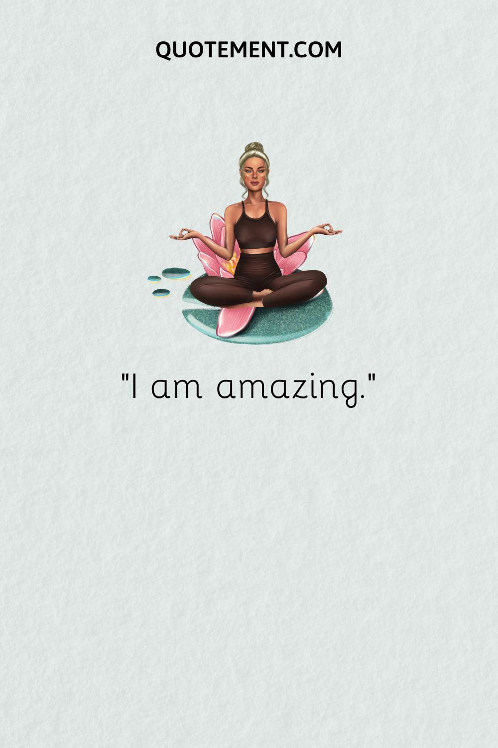 image of a girl meditating representing positive self affirmation