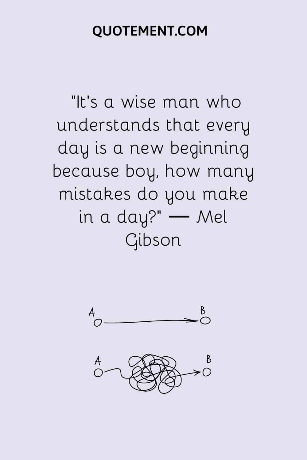 It’s a wise man who understands that every day is a new beginning 