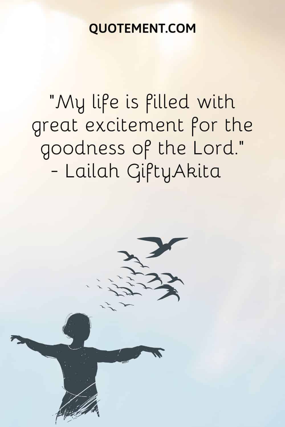 “My life is filled with great excitement for the goodness of the Lord.” ― Lailah GiftyAkita