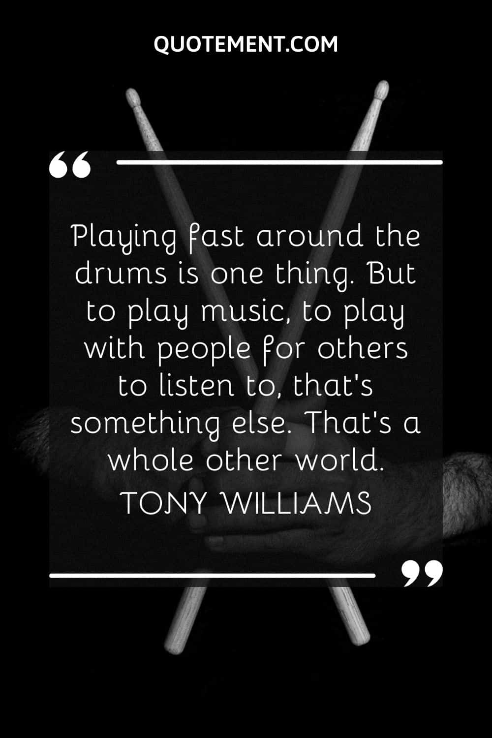 Playing fast around the drums is one thing