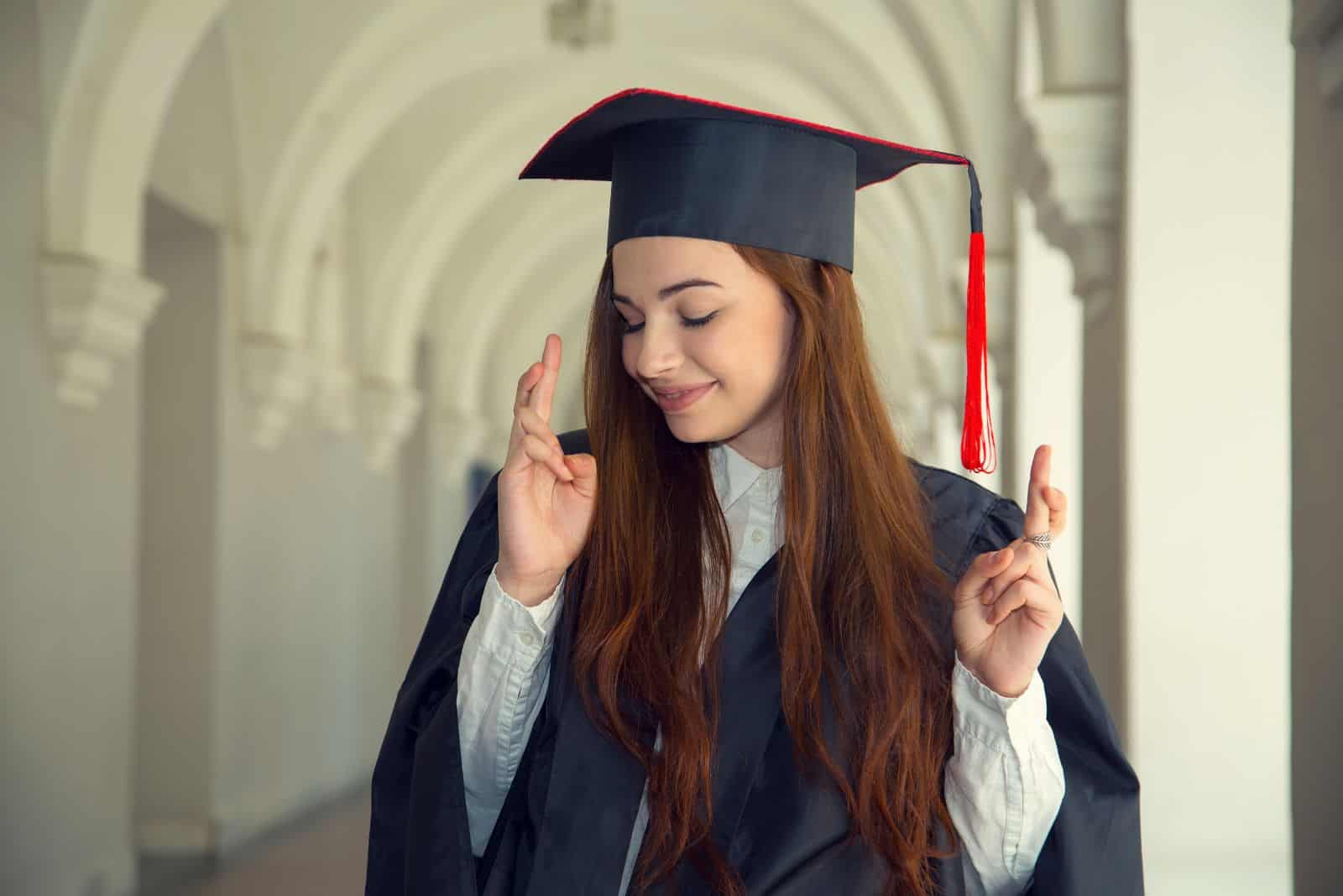 beautiful girl graduated