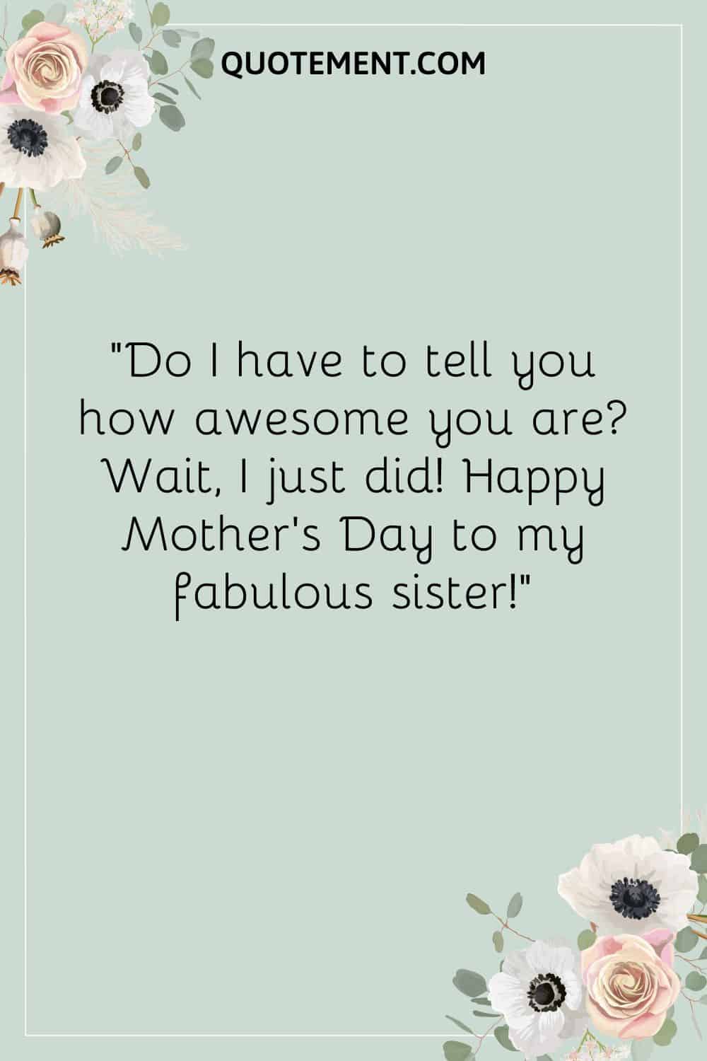 happy mother’s day for sister quote illustration
