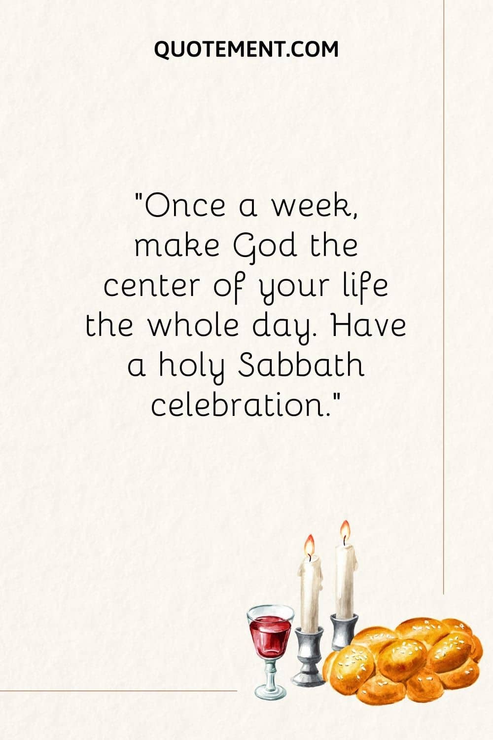 holiday table illustration representing happy sabbath quote