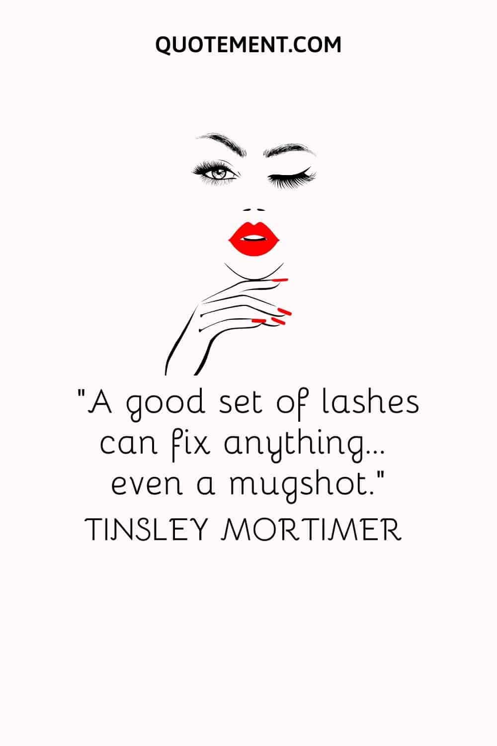 illustration of a girl wearing makeup representing lash extension quote