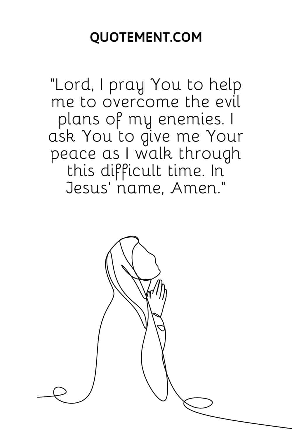 illustration of praying woman representing powerful prayer against evil plans
