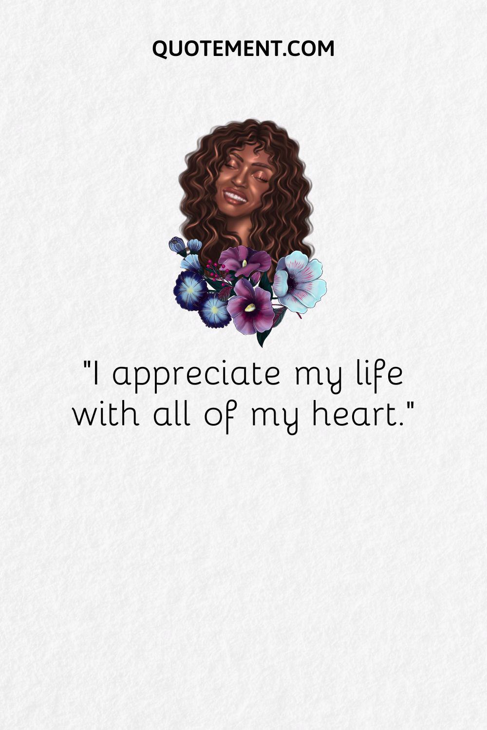 image of a curly-haired woman and flowers representing best self-love affirmation