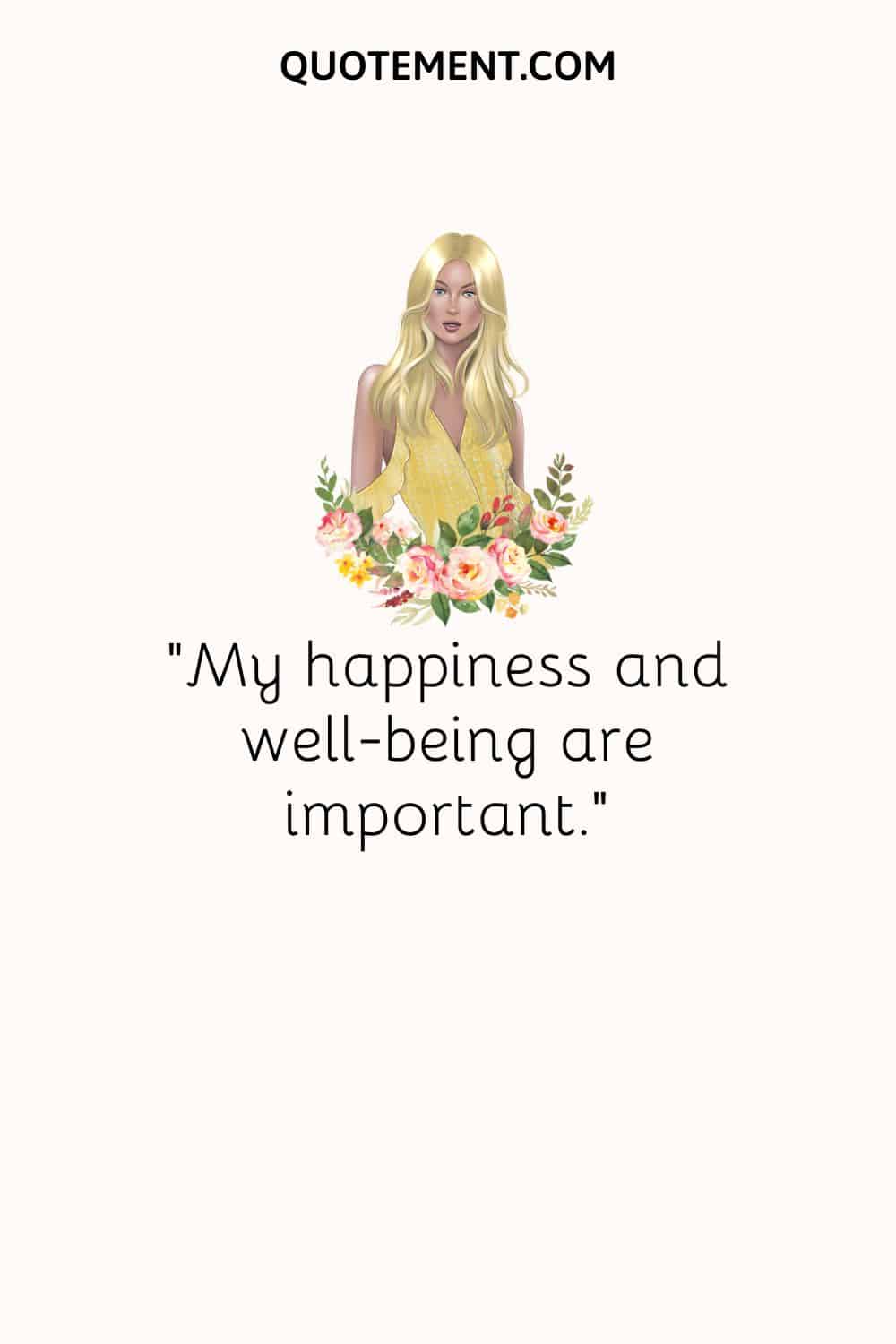 image of flowers and blonde lady in yellow dress representing self esteem affirmation