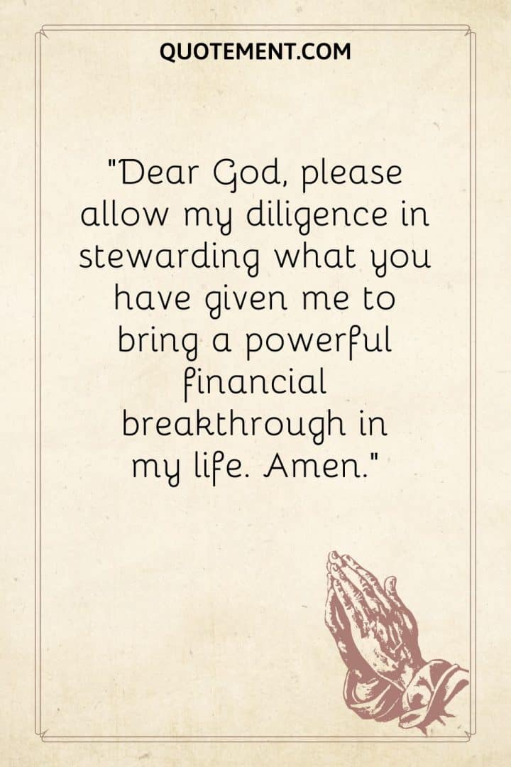 christian prayer for financial help