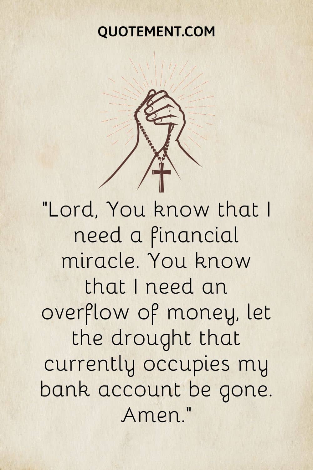 praying hands with a cross image representing prayer for financial miracle