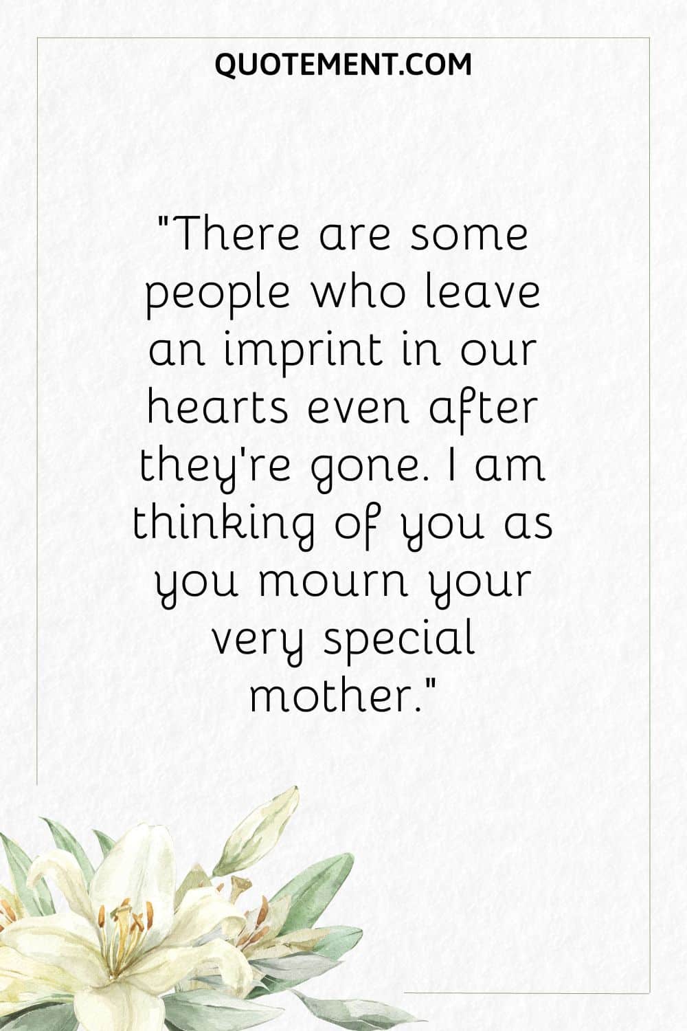 white lilies image representing thinking of you loss of mom message
