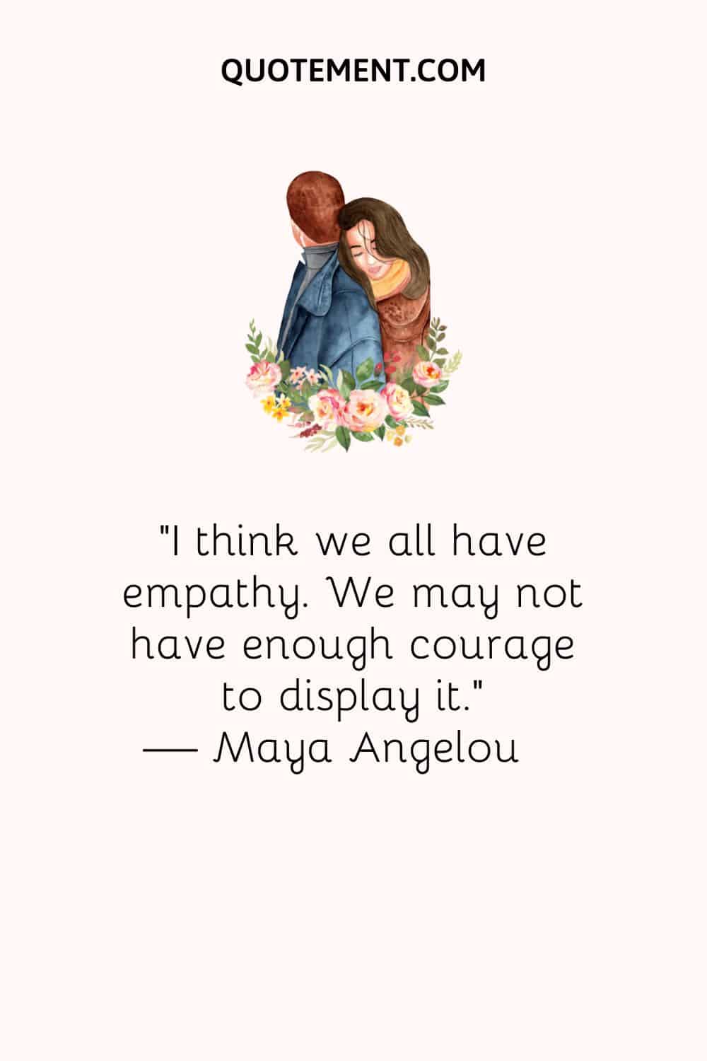 woman hugging a man illustration representing empath quote