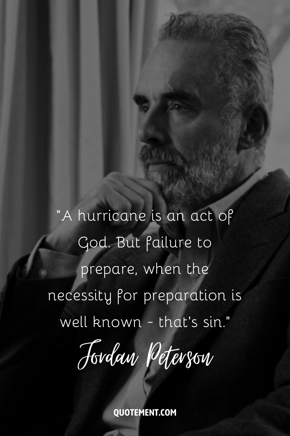 Un huracán es un acto de Dios. Pero no prepararse, cuando la necesidad de prepararse es bien conocida, eso es pecado.
