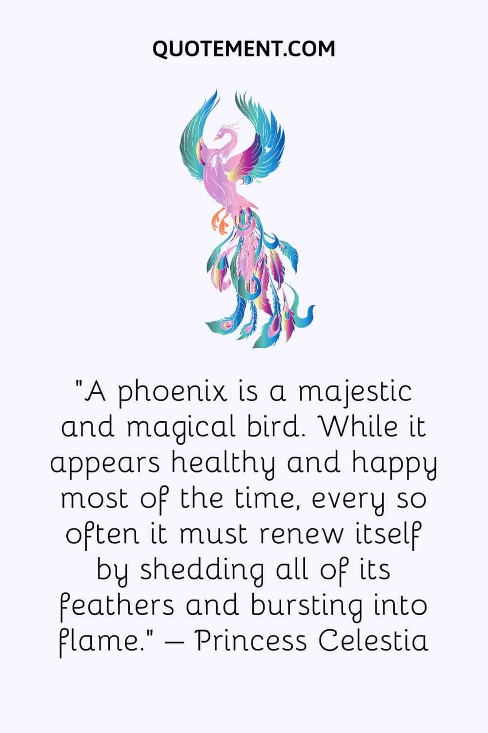 A phoenix is a majestic and magical bird