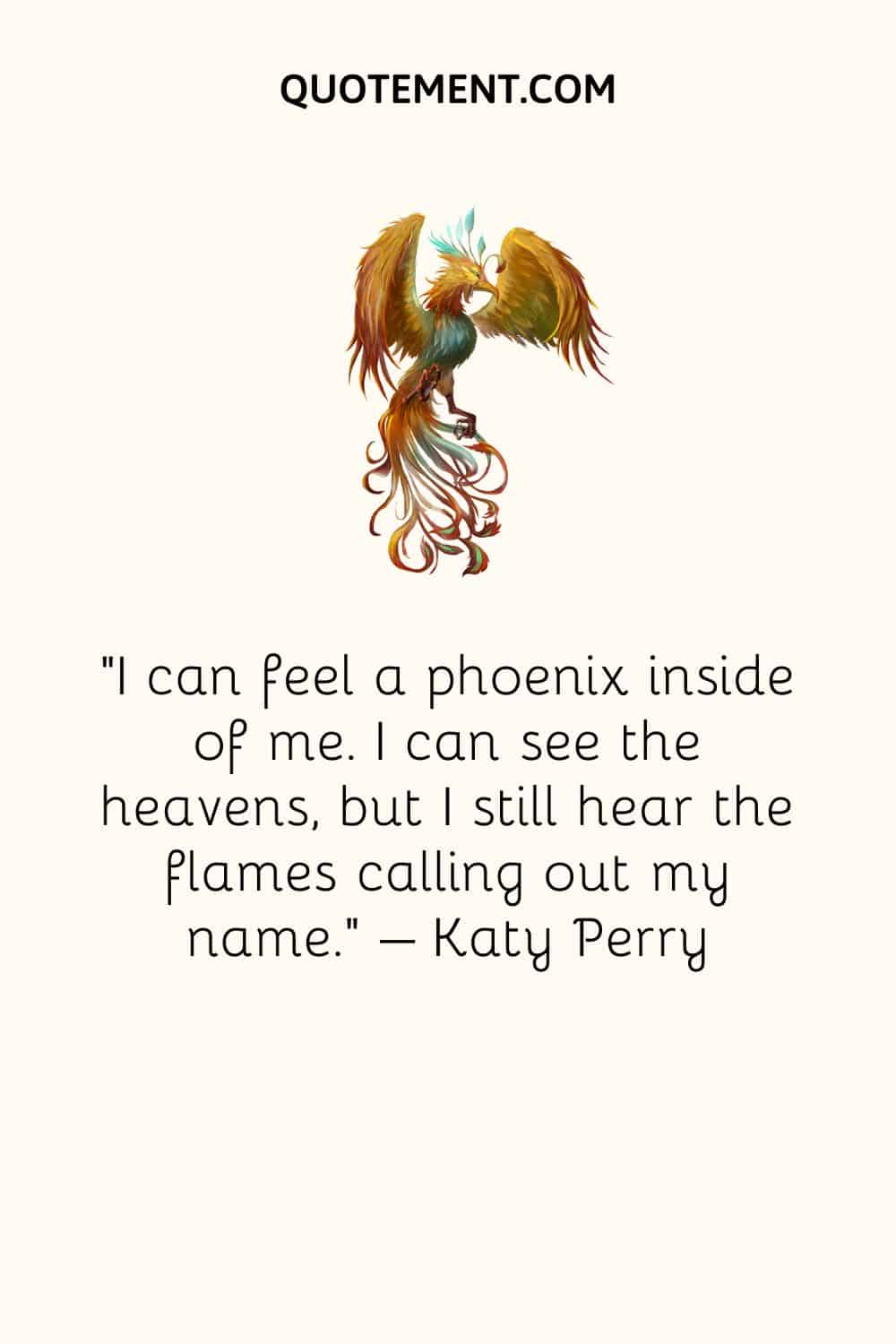I can feel a phoenix inside of me
