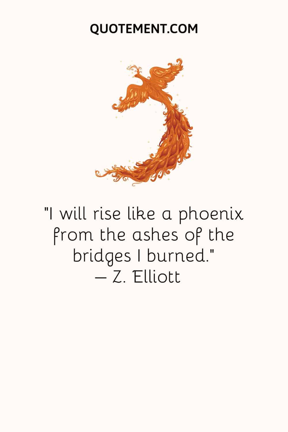 Illustration representing a top phoenix quote and a phoenix.