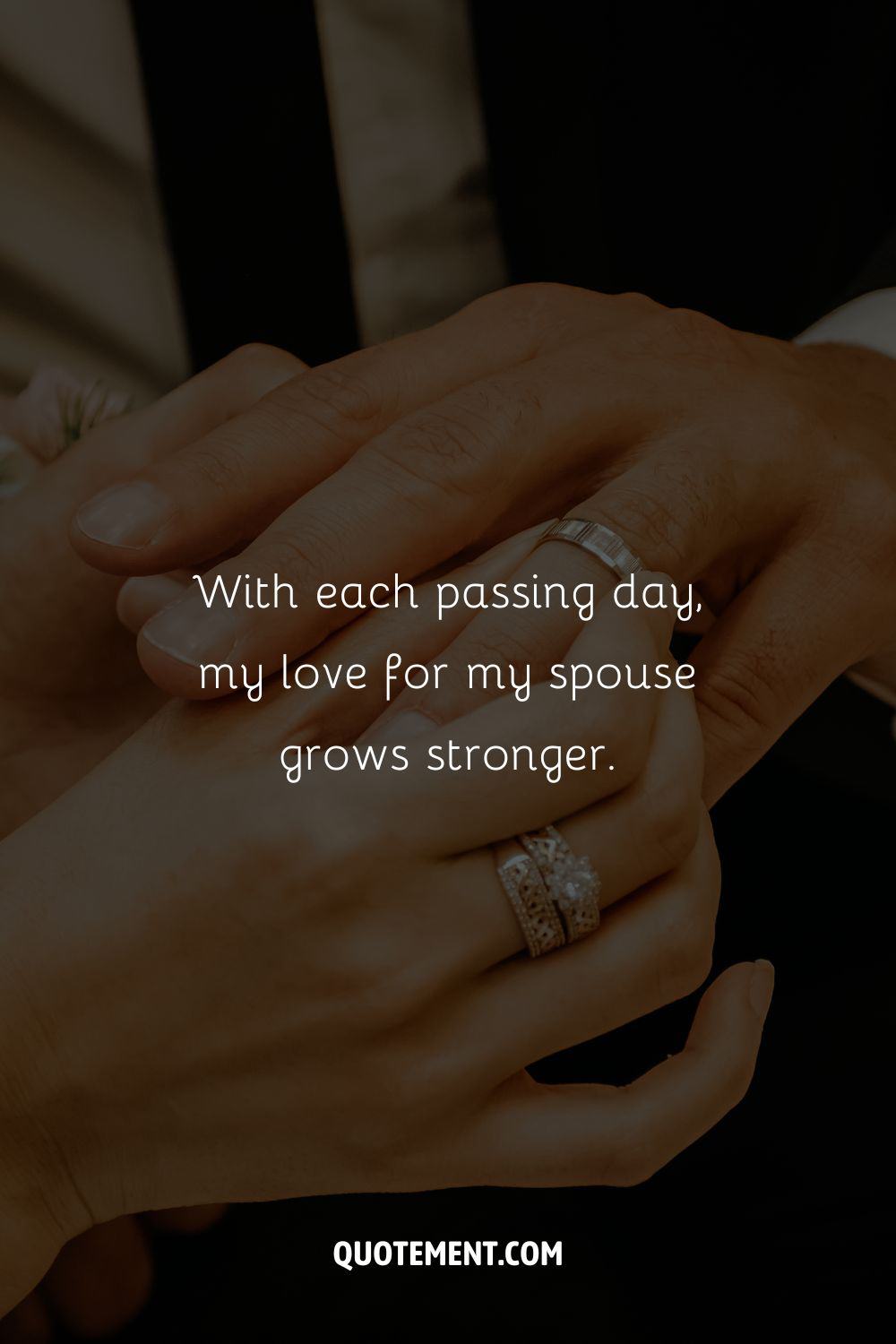 Image of hands with rings representing marriage affirmation.