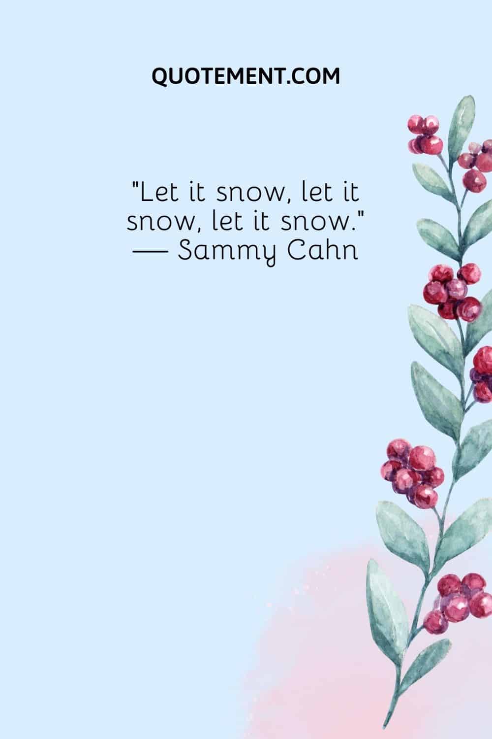 "Deja que nieve, deja que nieve, deja que nieve". - Sammy Cahn