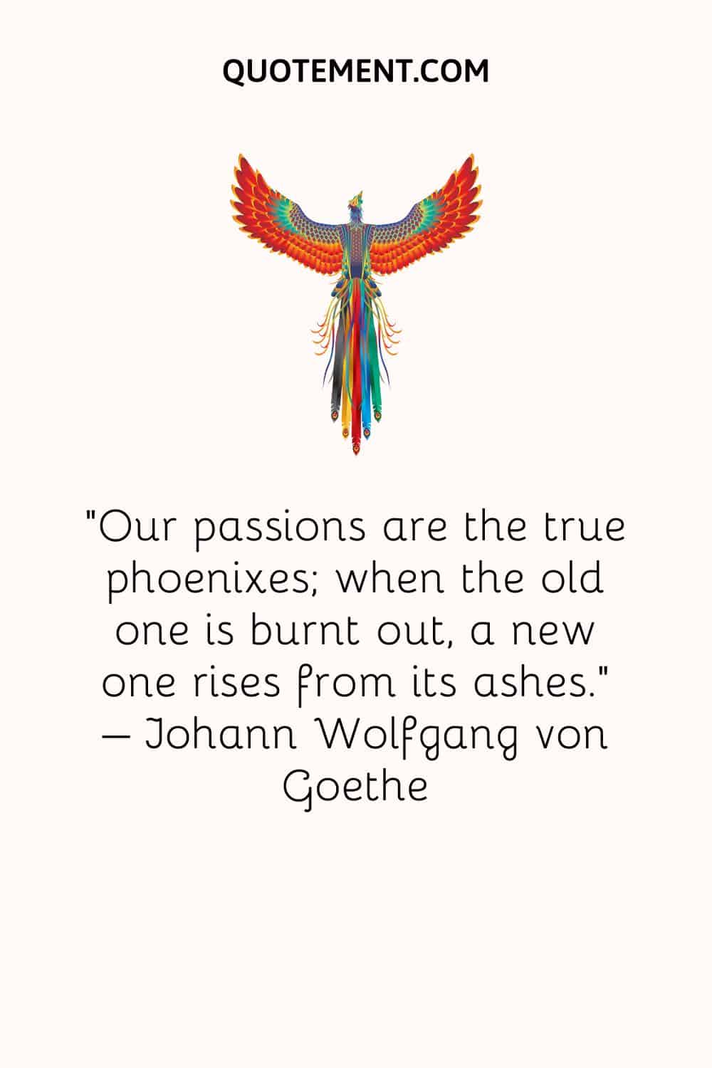 Our passions are the true phoenixes; when the old one is burnt out, a new one rises from its ashes