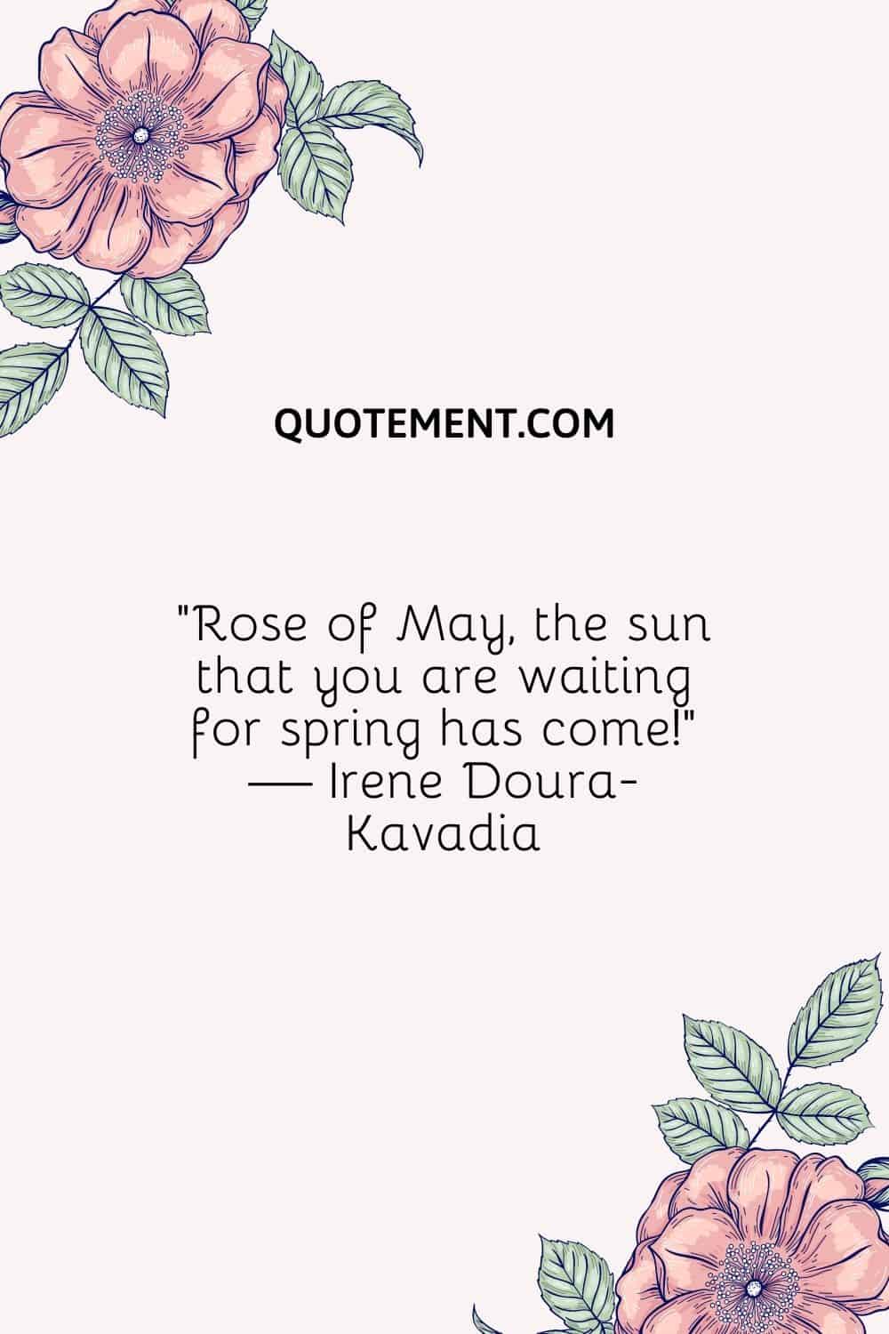 “Rose of May, the sun that you are waiting for spring has come!” — Irene Doura-Kavadia