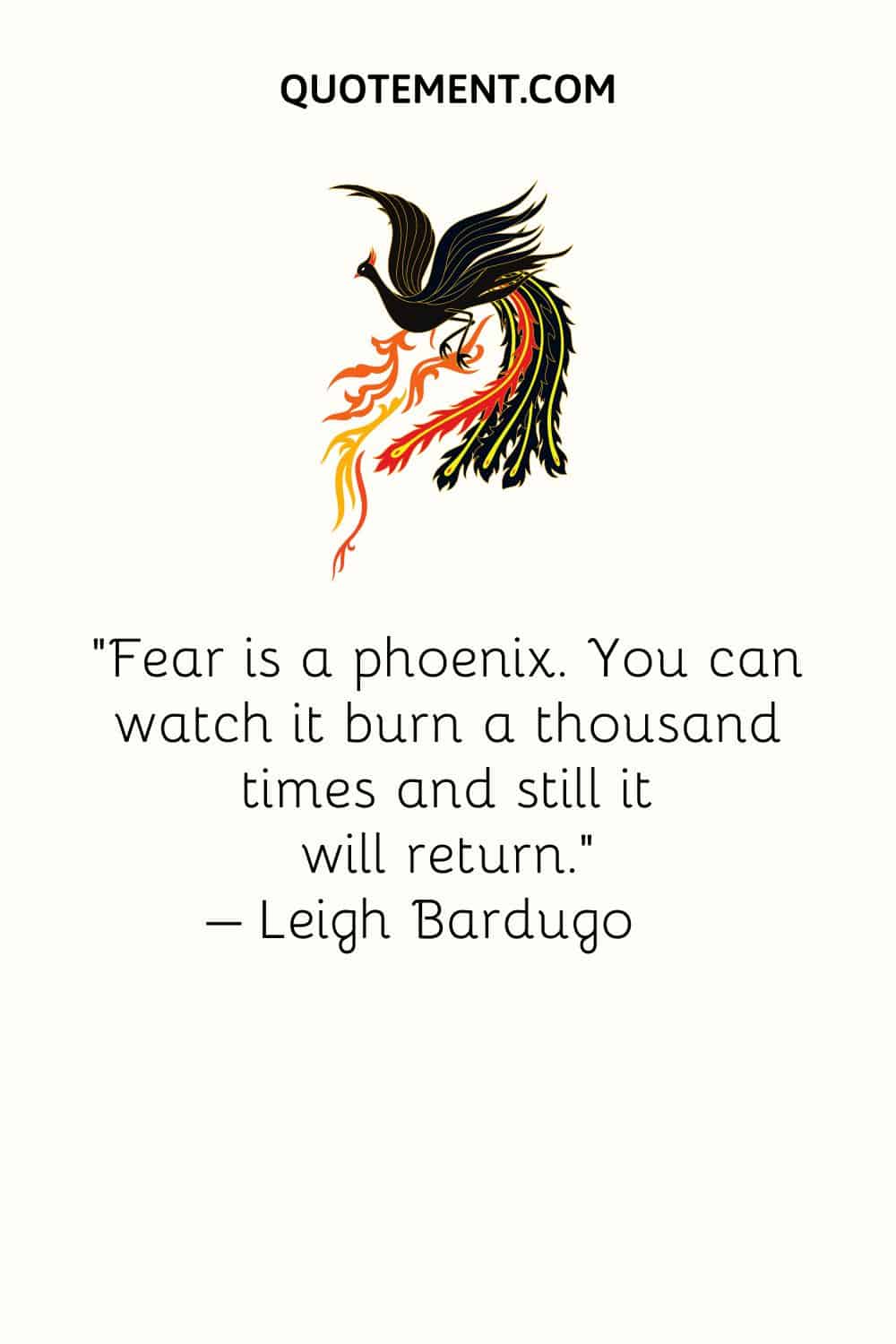 Top Phoenix quote and an illustration of a phoenix.