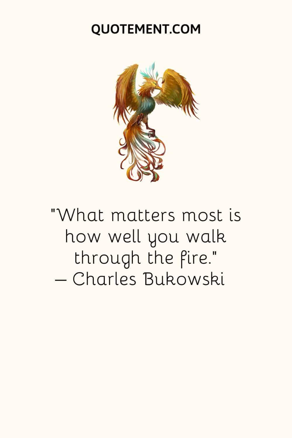 What matters most is how well you walk through the fire.