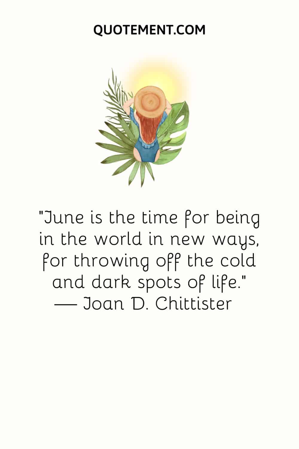 a girl sitting on a leaf image representing a positive quote for June