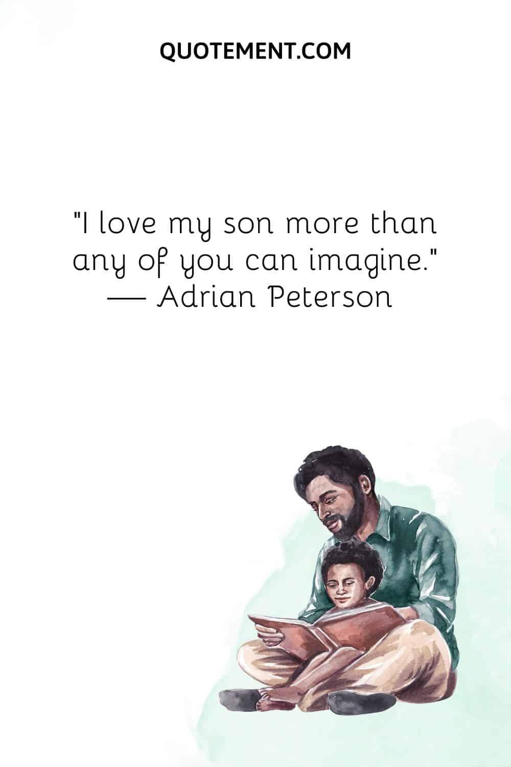 father and son reading image representing quote about love for sons