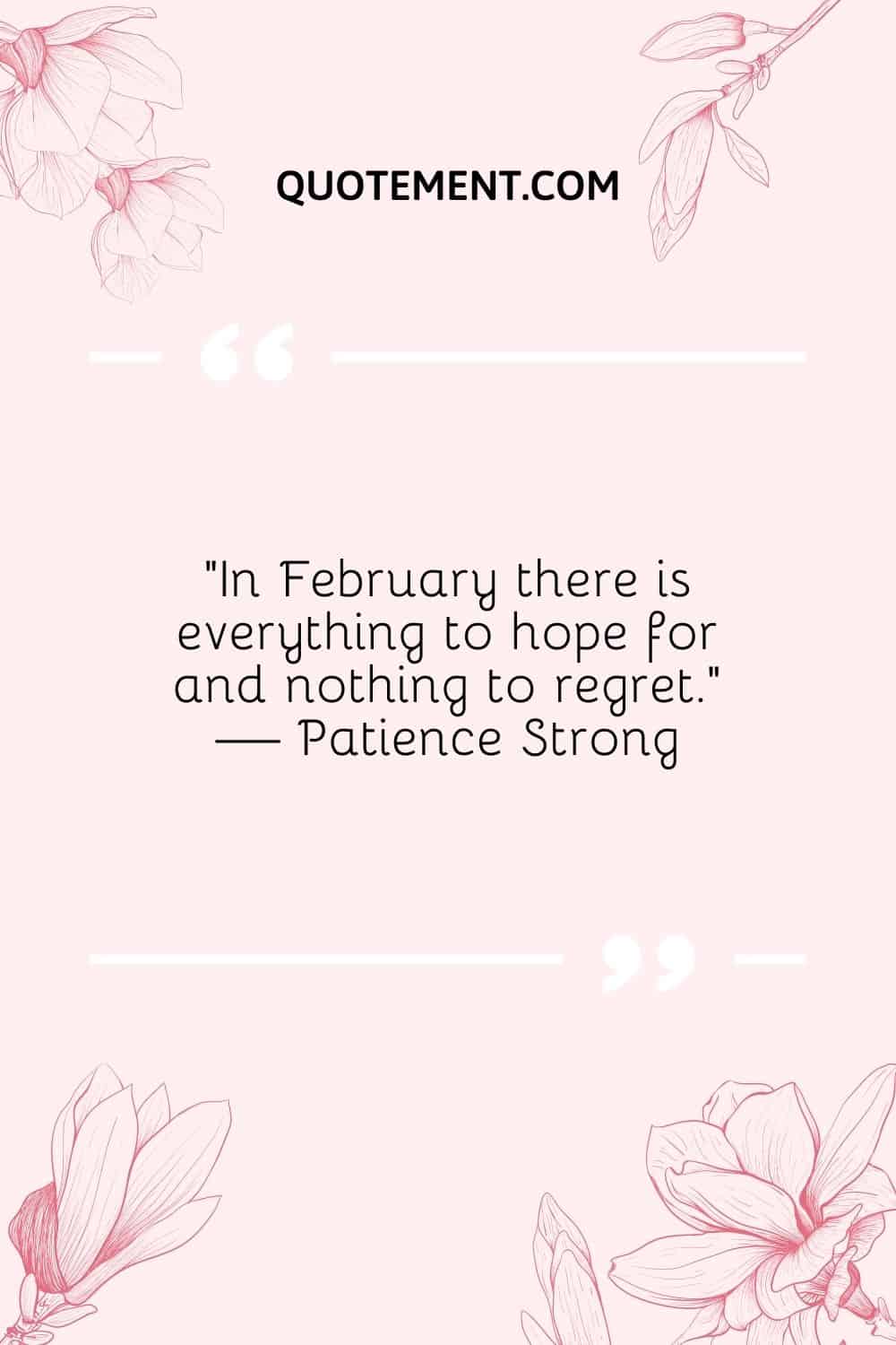 flowers on pink background representing February quote