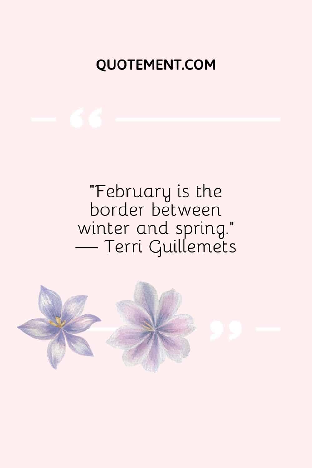 illustration of two flowers representing February inspirational quote