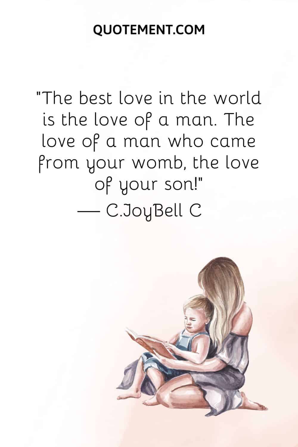 image od mother and son reading a book representing the best son quote