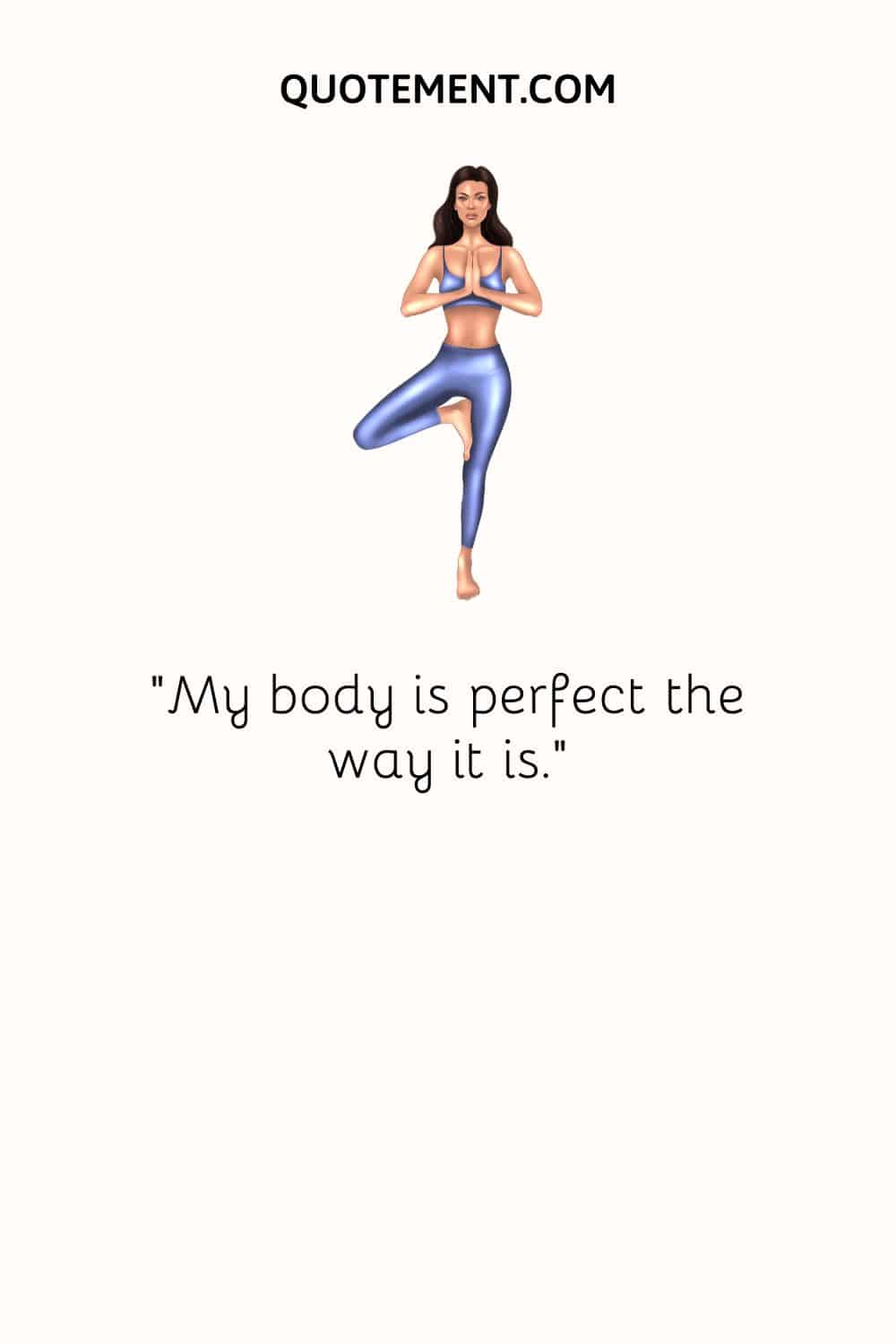 image of a girl doing yoga representing positive affirmation on health
