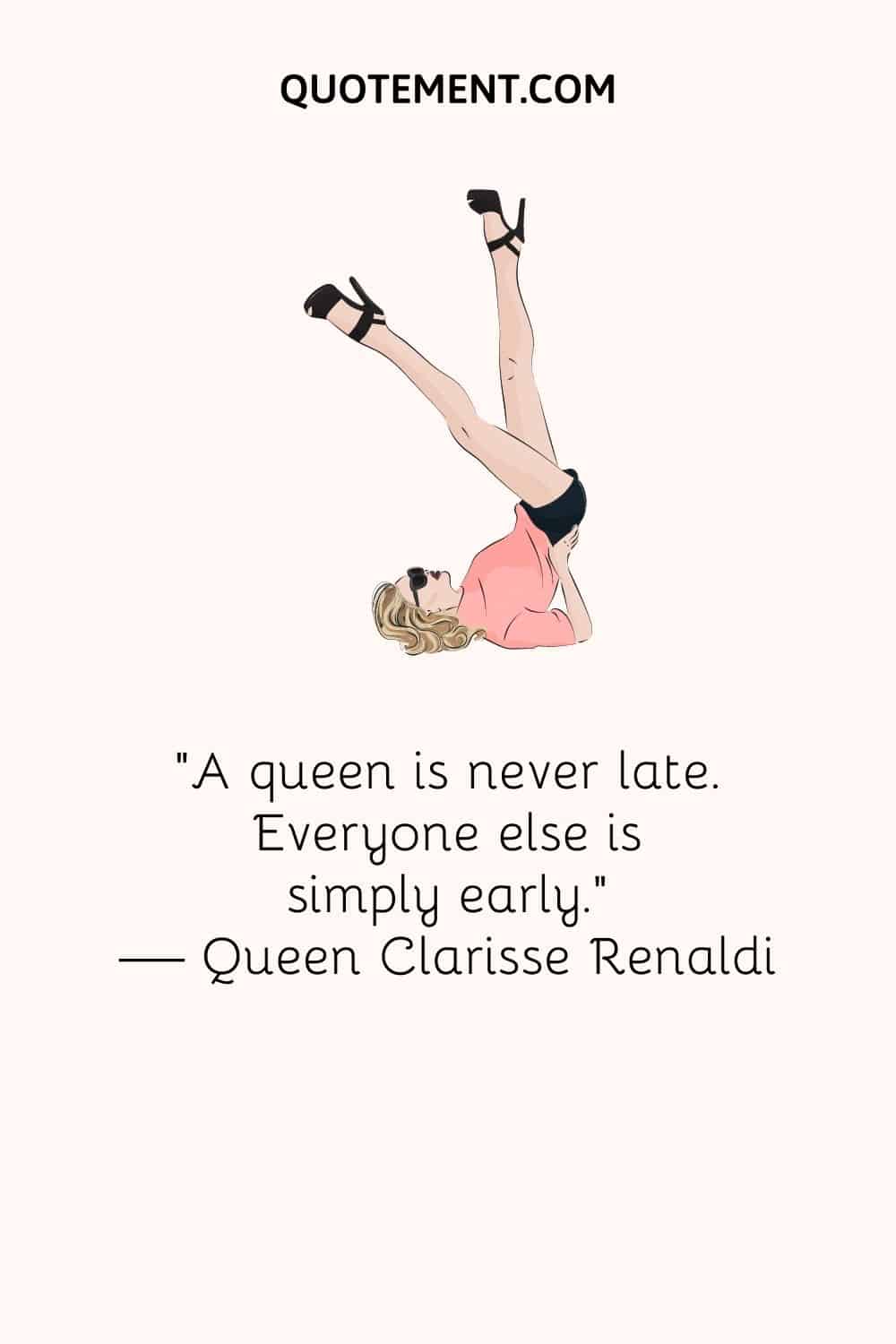 image of a girl in heels exercising representing queen savage quote
