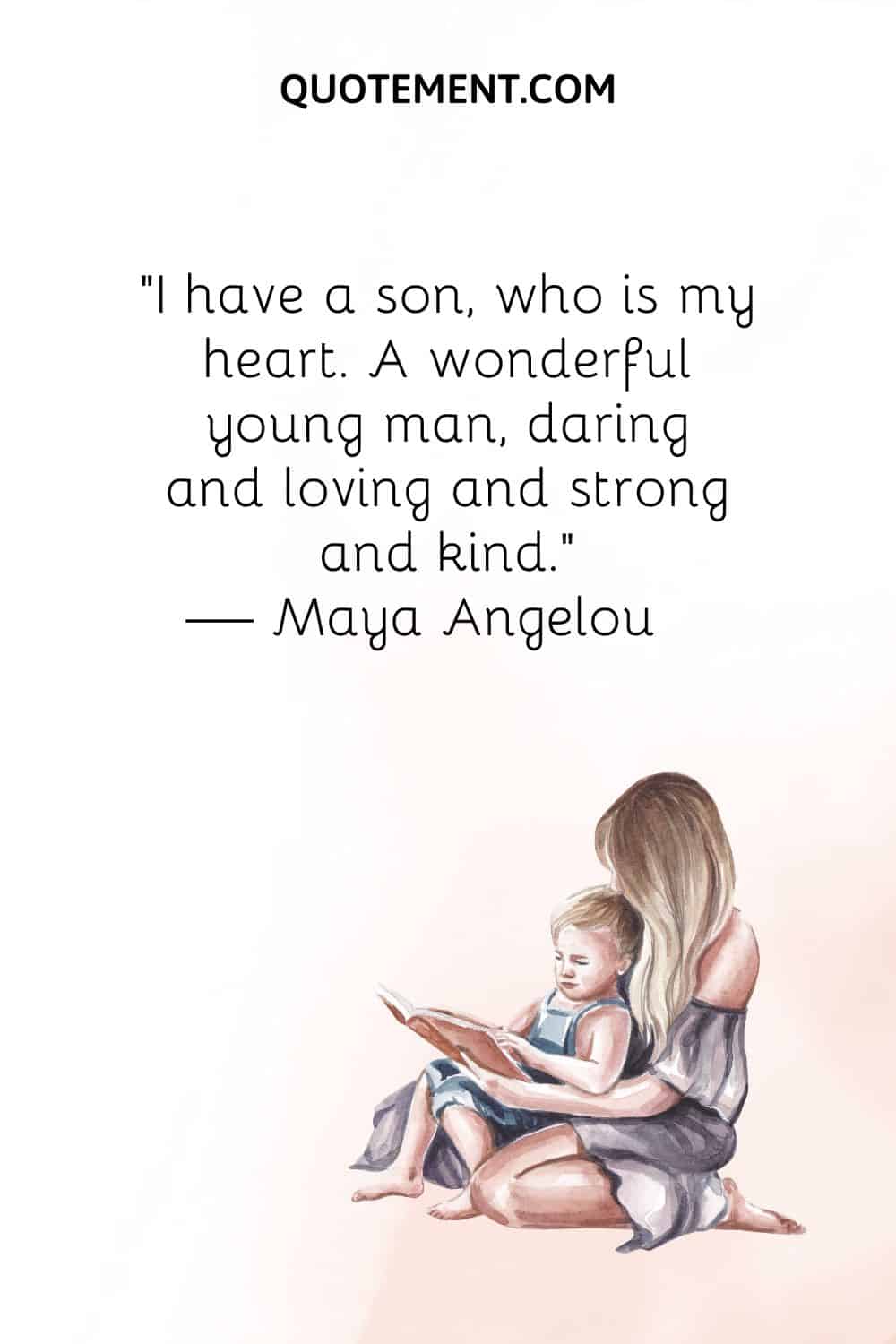 mom and son reading image representing my son is my strength quote