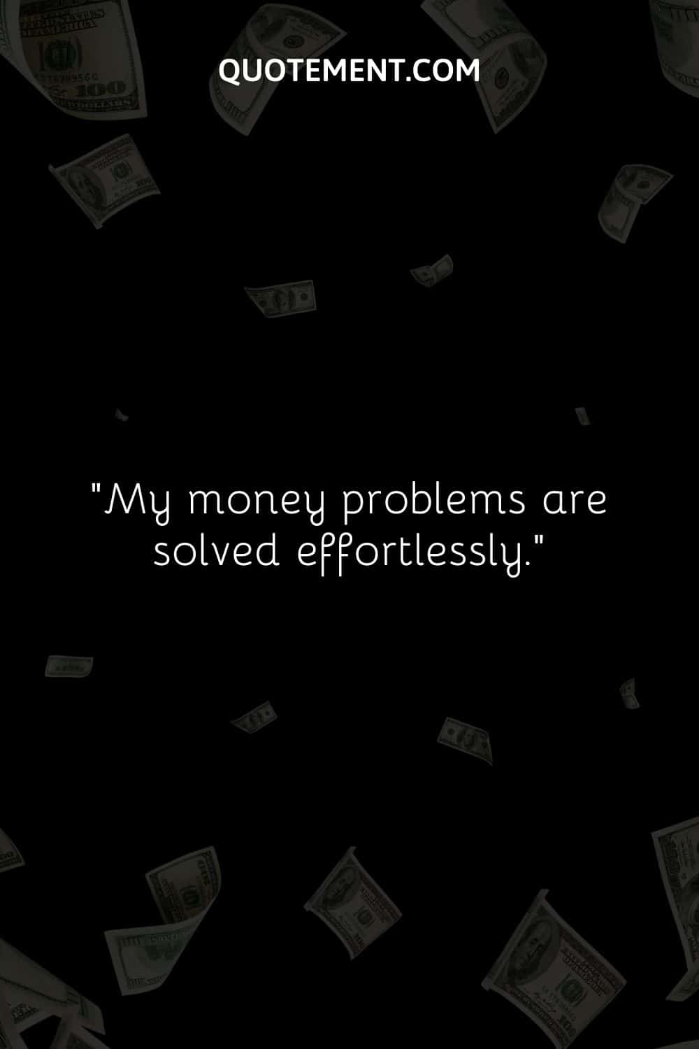 money in the air image representing money positive affirmation