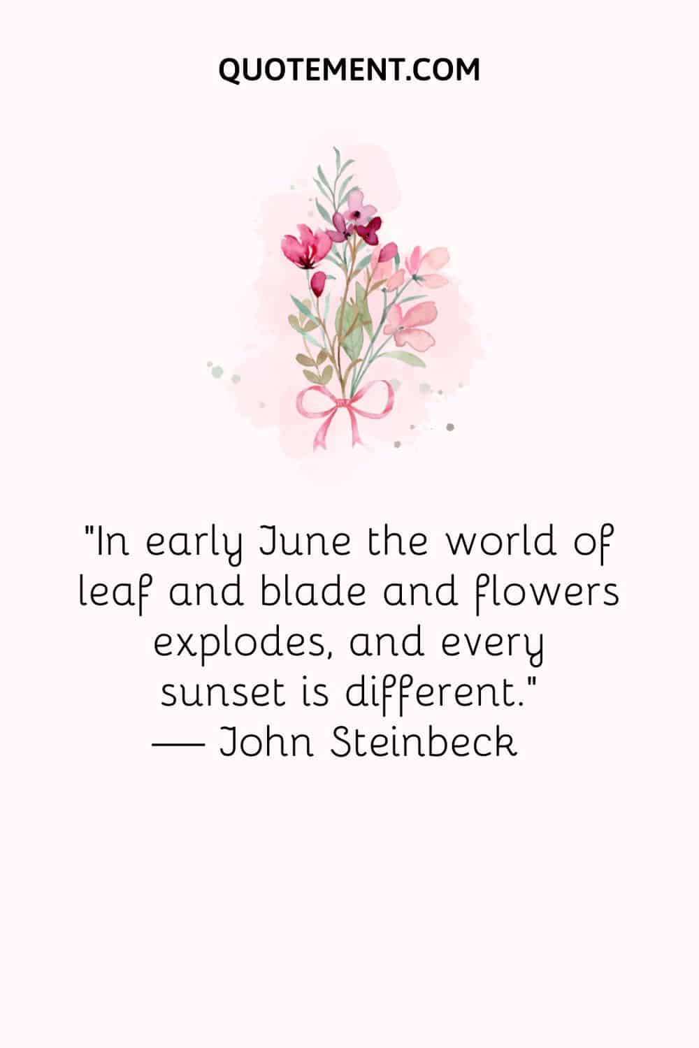 pink flowers image representing the best June quote