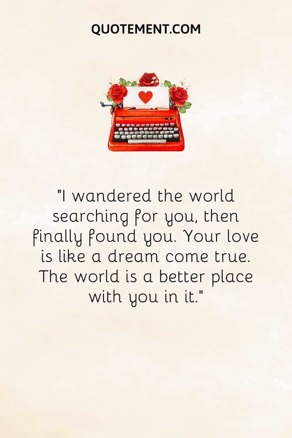 typing machine with roses image representing romantic letter for him
