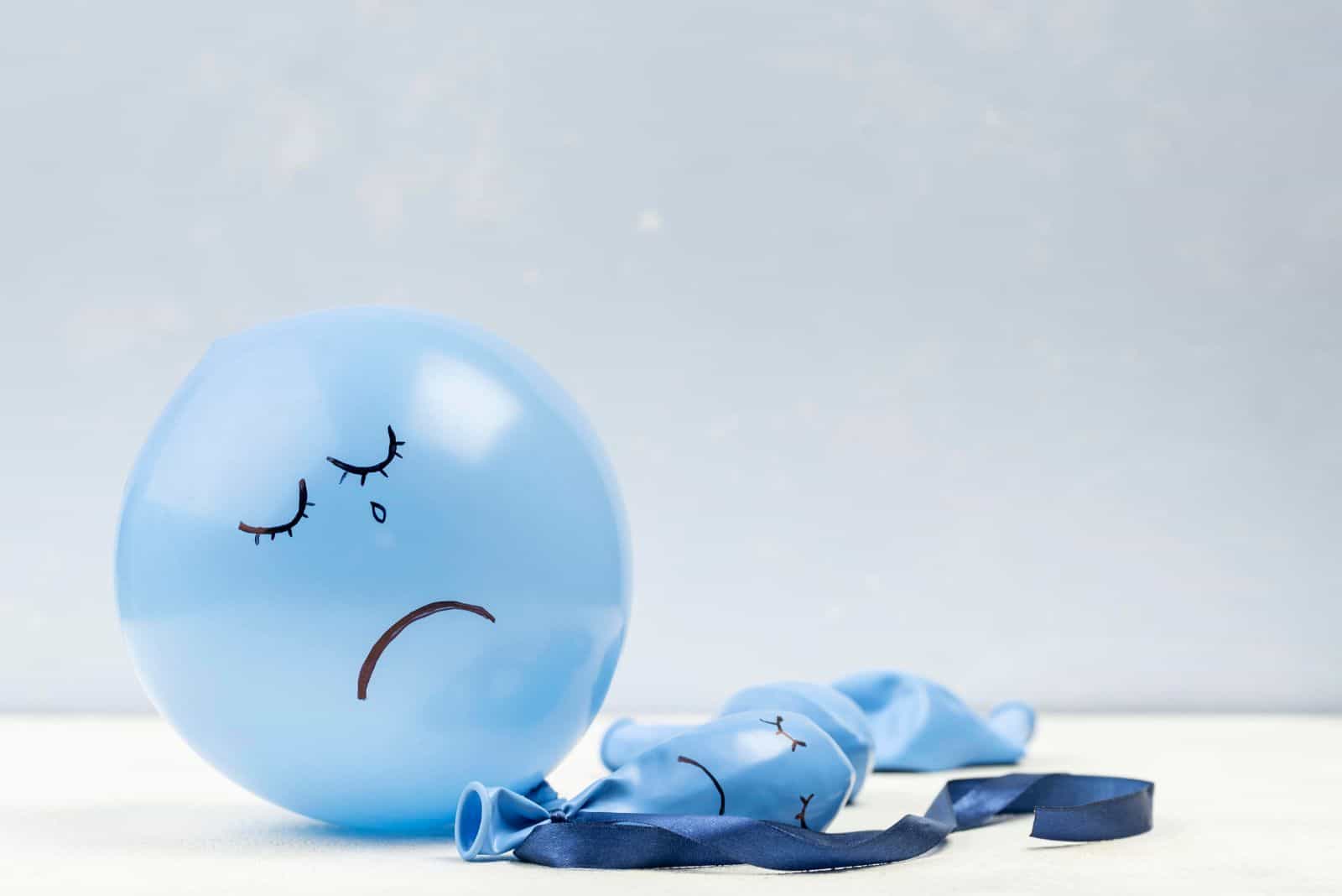 blue sad baloon
