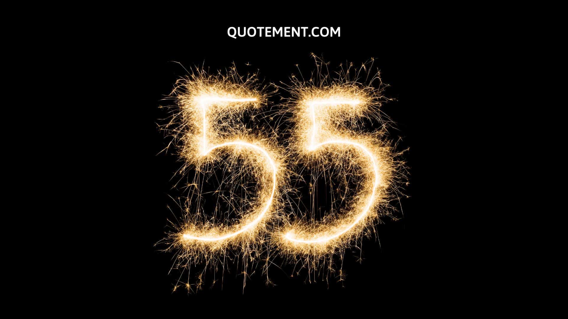 illustration of a number 55, representing 55th birthday wishes