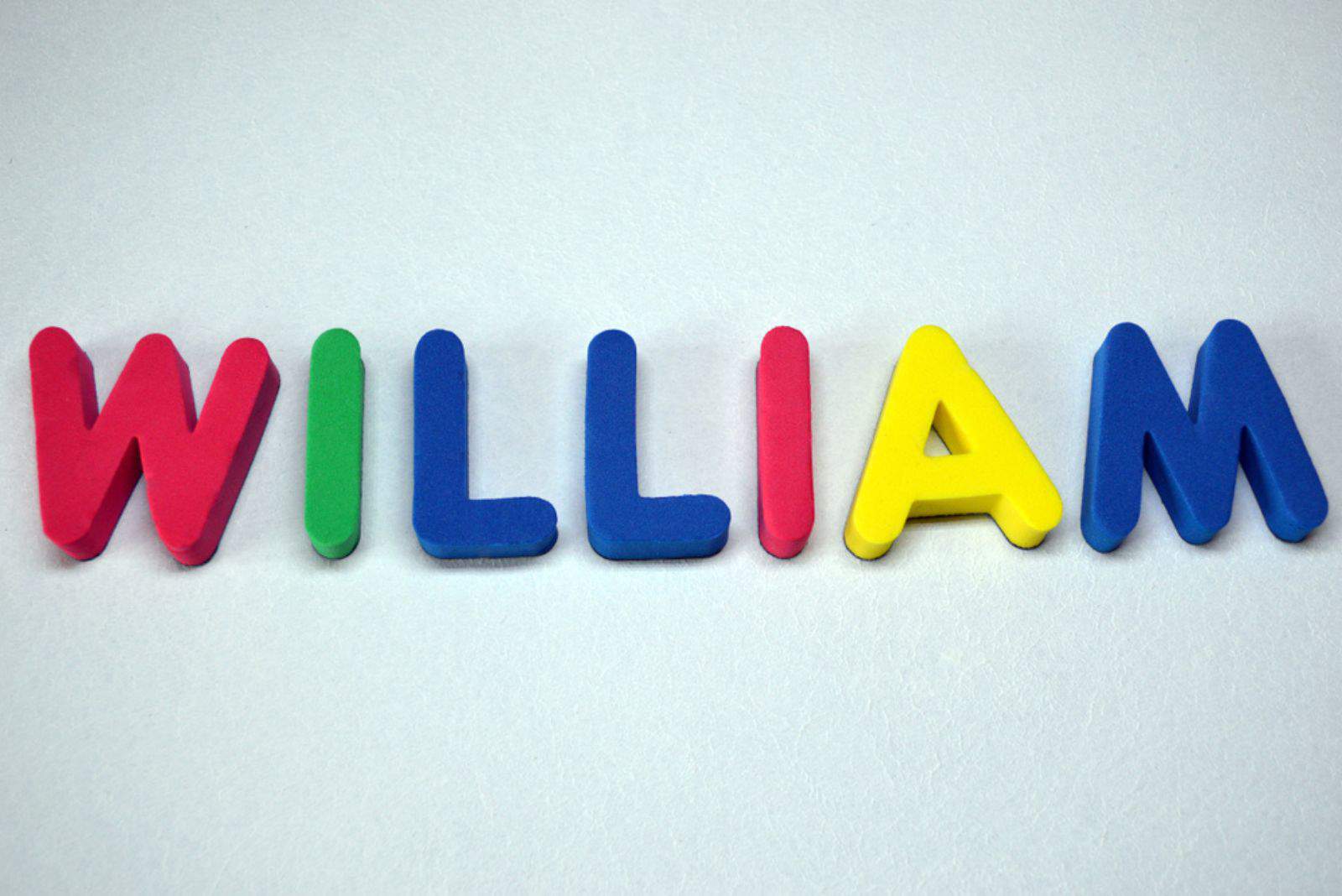 william name made from letters in color