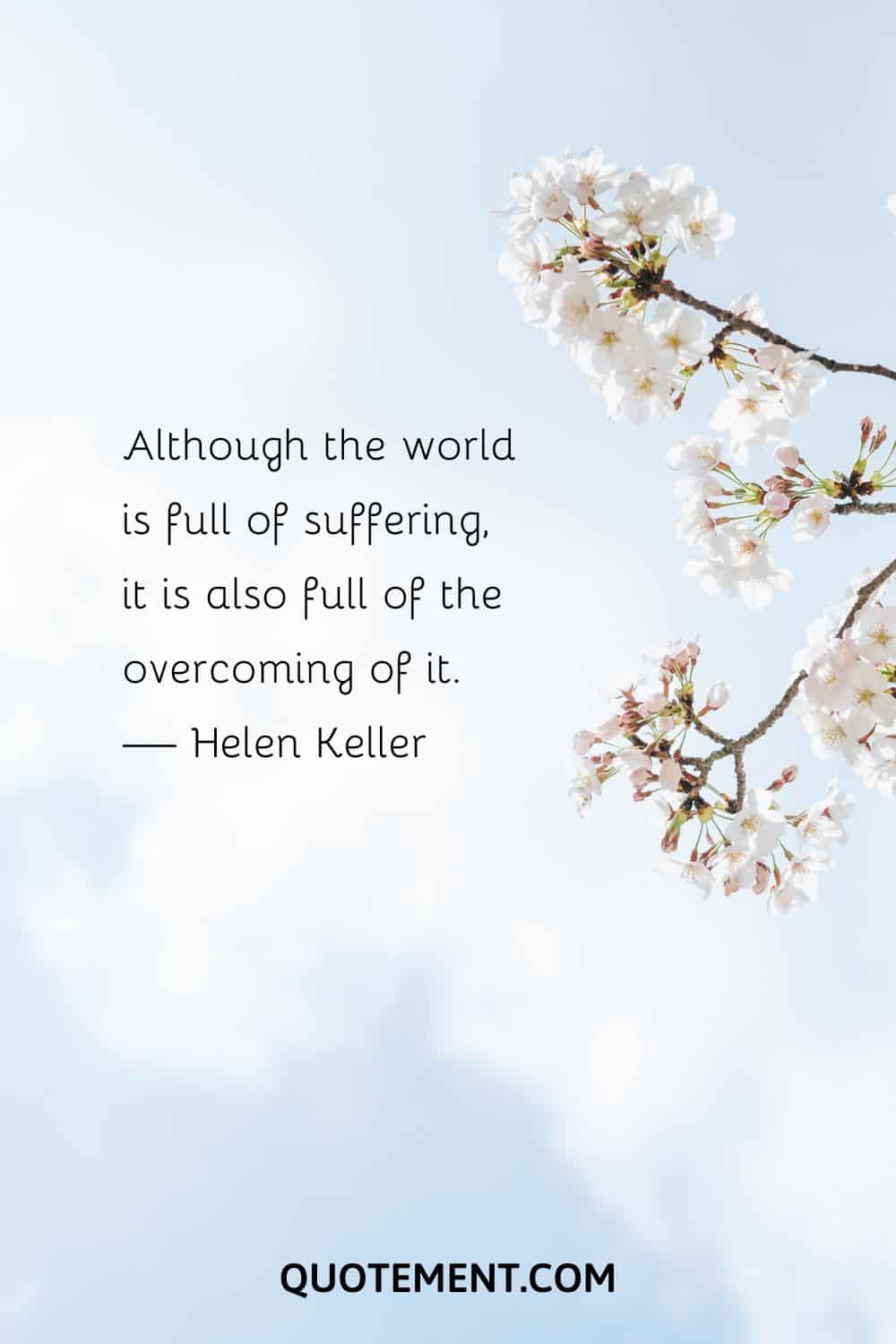 Although the world is full of suffering, it is also full of the overcoming of it