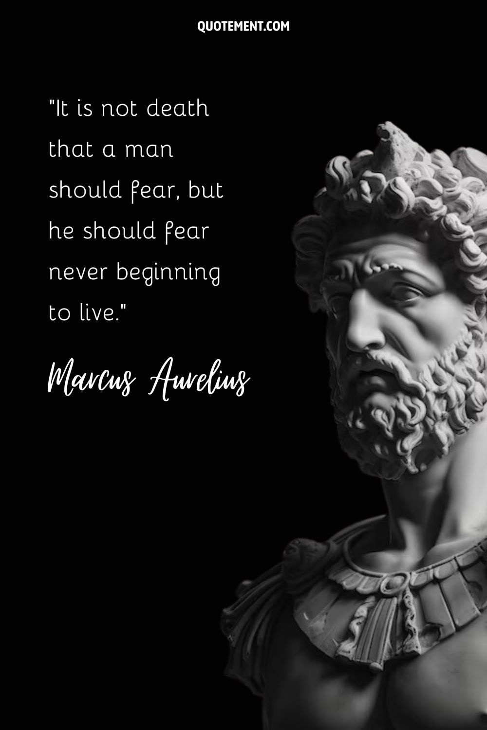 Ancient wisdom carved into the stoic gaze of Aurelius.

