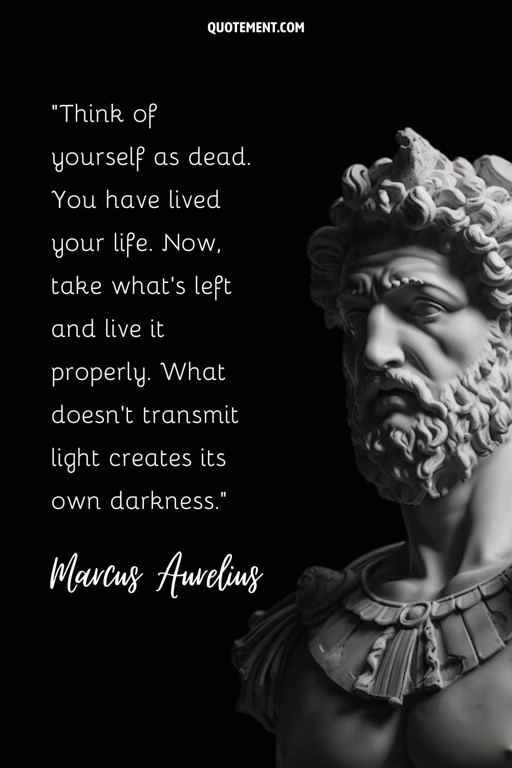 Emperor Marcus Aurelius immortalized in marble.
