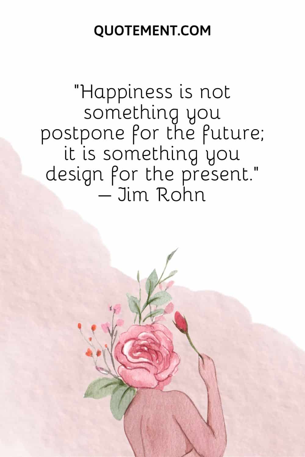 Inspirational find your happiness quote and a smiling woman.